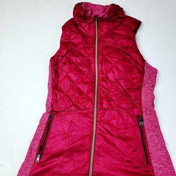 Lululemon Women's Berry Rumble Down For A Run Full-Zip Puffer Vest Size 4 - Picture 2 of 7
